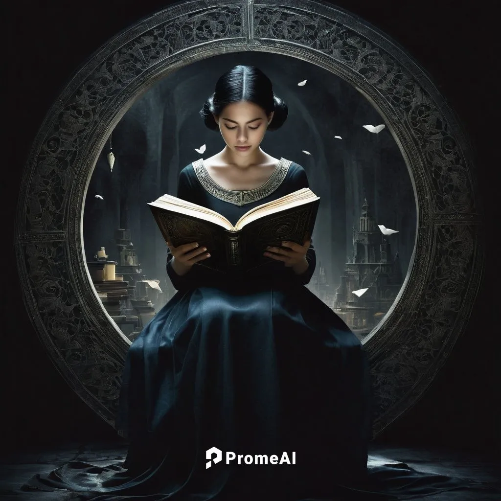 فتاة تقرأ فى كتاب مظلم سحر طلاسم ظلااام شرير,spellbook,bibliophile,lectio,gothic portrait,mystical portrait of a girl,magic book,prioress,storybook,bookish,magick,lectura,open book,divination,llibre,s