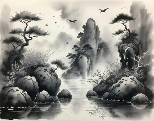 jianfeng,shaoming,yiping,oriental painting,zuoying,haiping,Illustration,Paper based,Paper Based 30