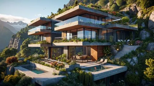 house in mountains,house in the mountains,tigers nest,cliffside,luxury property,modern house,Photography,General,Sci-Fi