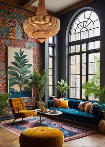 interior decor,bohemian art,contemporary decor,sitting room,interior design,modern decor,loft,interior decoration,living room,apartment lounge,great room,boho art style,moroccan pattern,livingroom,mid century modern,decor,gournay,maximalism,home interior,interiors,Art,Artistic Painting,Artistic Painting 02