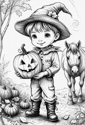 halloween illustration,halloween line art,coloring pages kids,mabon,pumpkin patch,halloween vector character,Design Sketch,Design Sketch,Detailed Outline