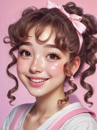 natural cosmetic,doll's facial features,little girl in pink dress,digital painting,japanese kawaii,kawaii,oil cosmetic,portrait background,natural pink,harajuku,girl portrait,kawaii girl,chen,baby pink,cosmetic,realdoll,child girl,child portrait,pink bow,anime girl,Illustration,Black and White,Black and White 29