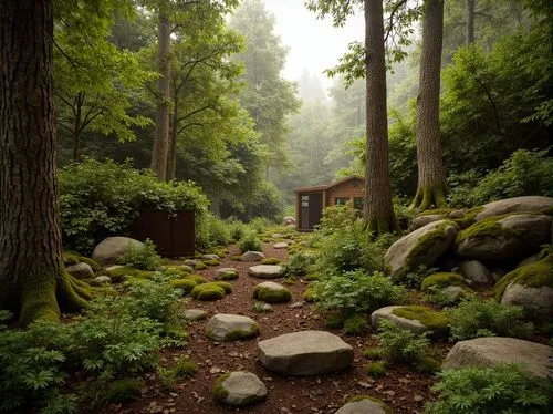 japanese garden,forest path,forest chapel,japan garden,japanese shrine,hiking path,nature garden,house in the forest,wooden path,japanese zen garden,springhouse,zen garden,alishan,hyang garden,forest house,fairy house,fairy village,sake gardens,foggy forest,green forest