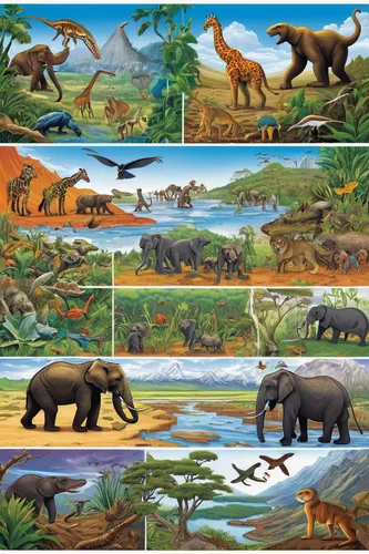 elephants and mammoths,wild animals crossing,cartoon elephants,tropical animals,mammals,elephant herd,forest animals,scandivian animals,elephants,picture puzzle,animals hunting,dinosaurs,ccc animals,african elephants,murals,animal shapes,animal migration,tsavo,safari,wild animals,Conceptual Art,Fantasy,Fantasy 18