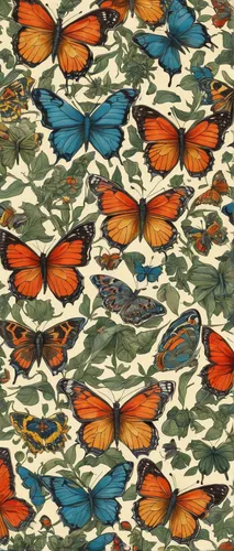 butterfly pattern,butterfly floral,butterfly background,moths and butterflies,kimono fabric,butterflies,viceroy (butterfly),hesperia (butterfly),french butterfly,butterfly wings,callophrys,butterfly swimming,papillon,tropical butterfly,memphis pattern,ulysses butterfly,monarch butterfly,butterflay,orange butterfly,japanese pattern,Illustration,Paper based,Paper Based 26