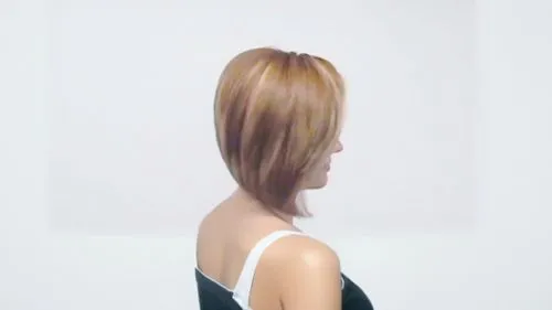 beautiful woman in black t-shirt,the hair is very red and orange on the top of the head,back of head,shoulder length,girl from behind,girl in a long dress from the back,girl from the back,undercut