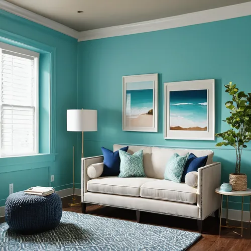 Interior paint color ideas home bunch interior design ideas Interior colour design,blue room,color turquoise,trend color,wall,contemporary decor,modern decor,plantation shutters,sitting room,stucco wa