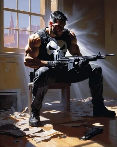 punisher,barret,bsaa,mercenary,man holding gun and light,tartakovsky,plissken,glazkov,messalla,shatterhand,mercenario,mercenaries,game illustration,bane,tutakov,bosak,supersoldier,crackdown,enforcer,homefront,Conceptual Art,Daily,Daily 16