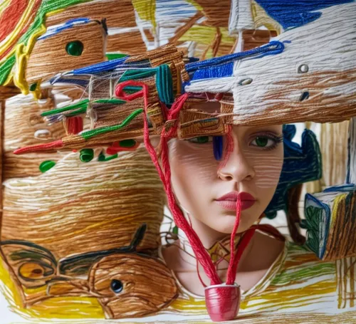 painter doll,glass painting,meticulous painting,woman of straw,colourful pencils,straw doll,wooden mannequin,fabric painting,asian costume,taiwanese opera,paper art,girl with cereal bowl,colored pencils,asian conical hat,wooden doll,vietnamese woman,wooden mask,straw hat,girl with cloth,italian painter