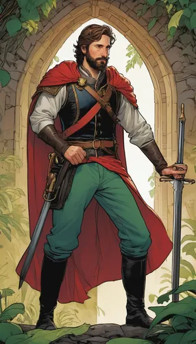 quarterstaff,robin hood,athos,thorin,heroic fantasy,winemaker,east-european shepherd,bard,tyrion lannister,musketeer,male elf,htt pléthore,male character,rob roy,the wanderer,conquistador,king arthur,hamelin,dwarf sundheim,game illustration,Illustration,American Style,American Style 11