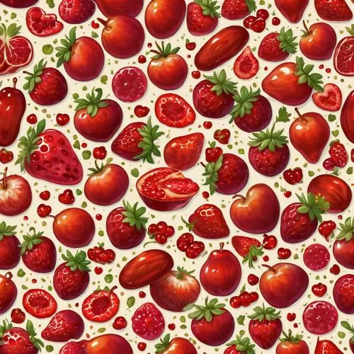 fruit pattern,strawberries,strawberry,strawbs,salad of strawberries,watermelon background,Illustration,Abstract Fantasy,Abstract Fantasy 11