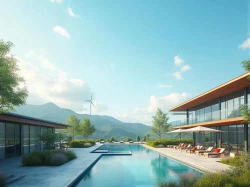 pool house,outdoor pool,3d rendering,amanresorts,lefay,infinity swimming pool,renderings,luxury property,render,roof top pool,swimming pool,modern house,roof landscape,neutra,holiday villa,snohetta,luxury home,aqua studio,shangri,dunes house,Photography,General,Realistic