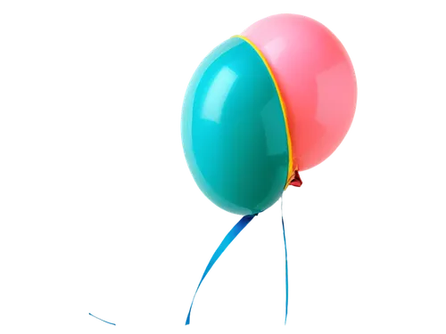 Colorful balloon, inflated, spherical shape, shiny surface, reflective material, tied with ribbon, floating in air, soft focus, warm lighting, pastel color tone, 3/4 composition, shallow depth of fiel