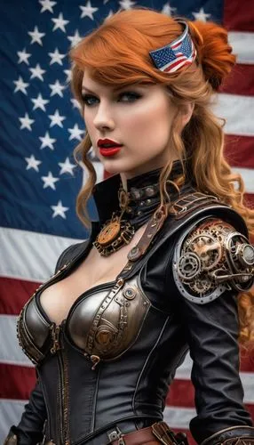 patriot,steampunk,harley-davidson,patriotic,capitanamerica,americana,captain american,harley,patriotism,wonderwoman,harley davidson,woman fire fighter,america,veteran,birds of prey,flag day (usa),captain america,war veteran,american,usa,Conceptual Art,Sci-Fi,Sci-Fi 02