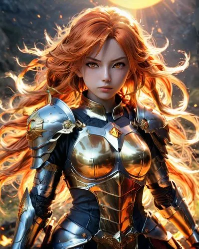 sigyn,romanoff,fireheart,female warrior,leona,etain,maedhros,fiery,flamebird,flame spirit,lina,firestar,burning hair,siryn,fire angel,lyonesse,seregil,thunderer,fire background,hellstrom,Illustration,Japanese style,Japanese Style 05