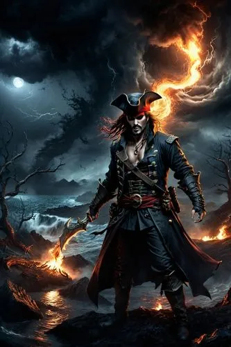 dämonische pirat, mit feuer.mit tornado,pirate,jubei,barbossa,halloween background,fire background,lavi,sabo,alucard,halloween wallpaper,masamune,ryoma,blackbeard,asura,jiangshi,pirata,4k wallpaper 19