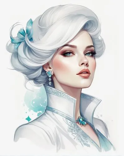 white rose snow queen,the snow queen,elsa,ice queen,gardenia,white lady,gardenias,peignoir,blanche,suit of the snow maiden,moonstone,odette,white lilac,fantasy portrait,winter rose,diamante,fashion vector,blanca,eglantine,fragrant snowball,Illustration,Realistic Fantasy,Realistic Fantasy 15