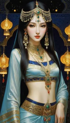 oriental princess,persia,orientalist,mastani,oriental girl,luthra,Illustration,Realistic Fantasy,Realistic Fantasy 08