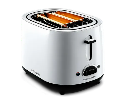 Electric toaster, metallic body, shiny surface, circular shape, toast ejecting lever, heating coils, power cord, small size, modern design, white color, morning light, soft focus, shallow depth of fie