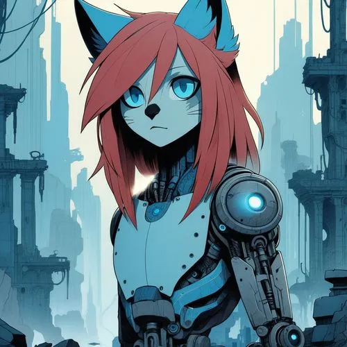 cyberdog,mae,kat,redfox,killorin,kon,Illustration,Japanese style,Japanese Style 08