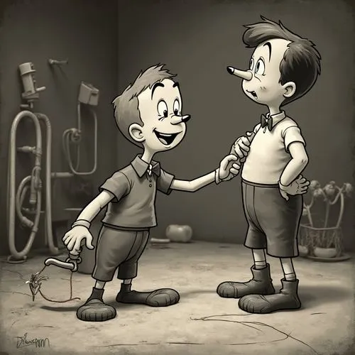 pinocchio,quino,cute cartoon image,uderzo,ventriloquist,retro cartoon people