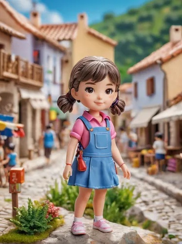 agnes,little girl in pink dress,girl in overalls,cute cartoon character,clay animation,little girl in wind,3d fantasy,popeye village,3d figure,rapunzel,girl with bread-and-butter,digital compositing,countrygirl,3d render,meteora,clay doll,village life,toy's story,3d rendered,the little girl,Unique,3D,Panoramic