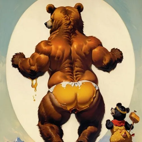 botero,frazetta,radebaugh,bearlike,bear market,blacksad,Illustration,Retro,Retro 10