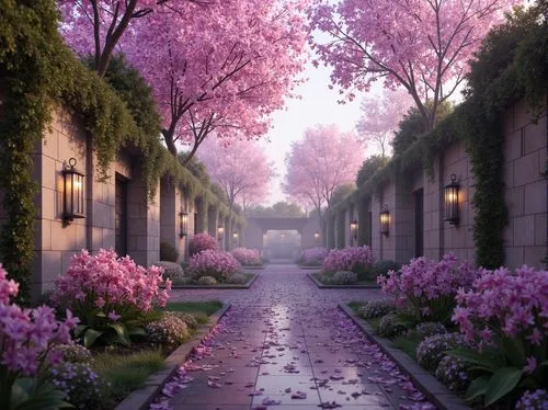 japanese sakura background,pathway,sakura trees,alley,walkway,the cherry blossoms,blooming trees,cherry trees,spring background,sakura background,springtime background,japanese cherry trees,bloomeries,alleyway,cherry blossom tree-lined avenue,walking in a spring,flowering trees,cherry blossoms,splendor of flowers,flower garden