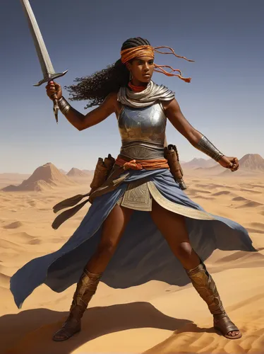 warrior woman,female warrior,afar tribe,tassili n'ajjer,wind warrior,swordswoman,african woman,ancient egyptian girl,biblical narrative characters,african american woman,namib,the wanderer,heroic fantasy,sci fiction illustration,artemisia,zodiac sign libra,axum,quarterstaff,lone warrior,moor,Illustration,Black and White,Black and White 26