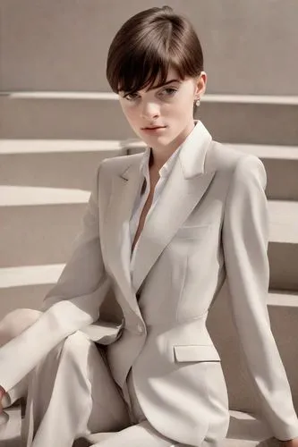 maxmara,pantsuits,deschanel,audrey hepburn-hollywood,lapels,woman in menswear,Photography,Realistic