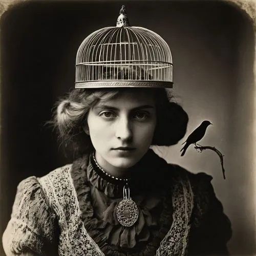 the hat of the woman,vintage female portrait,woman's hat,the hat-female,lillian gish - female,women's hat,vintage woman,cloche hat,cage bird,girl wearing hat,mina bird,hatmaking,ornithology,charlotte cushman,bird cage,hat vintage,sale hat,ladies hat,mary pickford - female,kokoshnik,Photography,Black and white photography,Black and White Photography 15