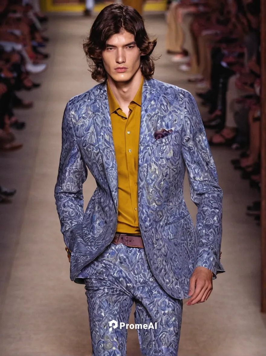 Etro Man Spring Summer 16 Fashion Show Discover more: bit.ly/1eFAj3P,men's suit,man's fashion,men's wear,menswear,blue checkered,men clothes,menswear for women,boys fashion,wedding suit,versace,silk t