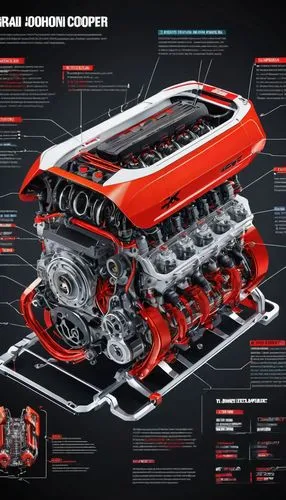 rocker cover,race car engine,internal-combustion engine,super charged engine,cylinder block,car engine,8-cylinder,4-cylinder,automotive engine timing part,supercharger,automotive engine part,automotive super charger part,red motor,engine,engine block,truck engine,slk 230 compressor,250hp,automotive design,power inverter,Unique,Design,Infographics