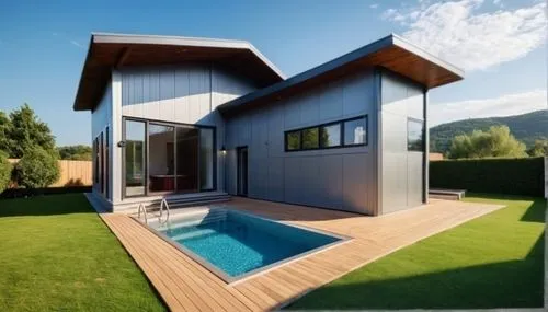 3d rendering,wooden decking,modern house,pool house,inverted cottage,wooden house,revit,passivhaus,house shape,sketchup,homebuilding,render,cubic house,deckhouse,folding roof,prefabricated,weatherboarding,modern architecture,timber house,chalet