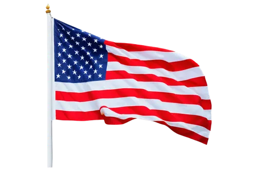 American national flag, waving gently, stars shining bright, 50 white stars on blue canton, 13 horizontal red and white stripes, fluttering in wind, daytime, clear sky, close-up, shallow depth of fiel