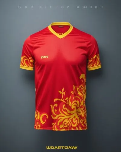 t shirt jersey red and yellow color,a red and yellow jersey hanging on the wall,dralion,kyrgyzstan som,monarcas,hunan,vietnam,malatyaspor,Photography,General,Realistic