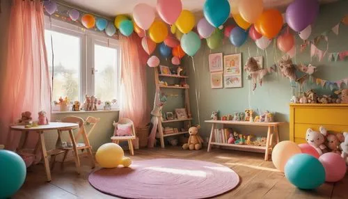 the little girl's room,colorful balloons,kids room,baby room,little girl with balloons,children's room,nursery decoration,children's bedroom,corner balloons,rainbow color balloons,pink balloons,playrooms,children's interior,playroom,happy birthday balloons,birthday balloons,nursery,balloons mylar,balloons,playing room,Illustration,Black and White,Black and White 15