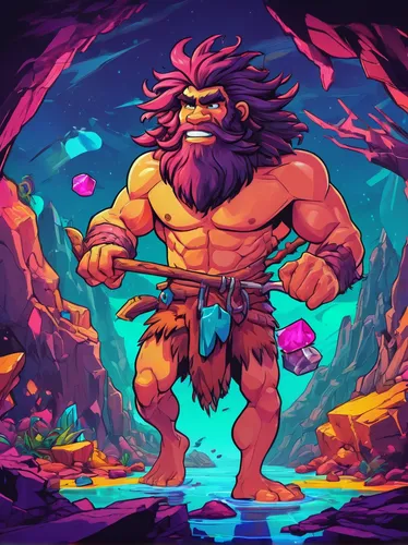 cave man,caveman,barbarian,sea god,kong,monkey island,forest king lion,game illustration,poseidon,tarzan,neanderthal,game art,coral guardian,brute,hercules,minotaur,god of the sea,merman,triton,valhalla,Conceptual Art,Daily,Daily 21