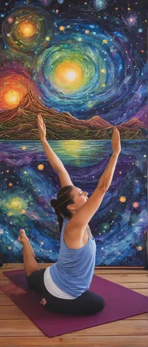 surya namaste,inner space,yogananda,meditation,mind-body,yoga mats,kundalini,energy healing,half lotus tree pose,meditate,yoga mat,meditative,astral traveler,spiritual environment,lotus position,chakras,divine healing energy,consciousness,connectedness,the universe,Conceptual Art,Sci-Fi,Sci-Fi 20