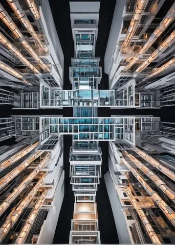 multistorey,ctbuh,multi storey car park,multistory,vertigo,interlace,urban towers,vertiginous,apartment block,taikoo,escala,futuristic architecture,cyberview,hypermodern,glass facades,kirrarchitecture,high-rise building,glass building,atrium,skyways,Unique,Design,Knolling