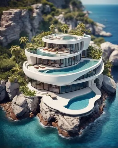 seasteading,malaparte,luxury property,floating island,floating islands,lavezzi isles,Unique,3D,Panoramic