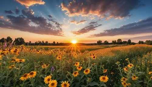 meadow landscape,flower field,sunflower field,flowers field,field of flowers,field of rapeseeds,meadow flowers,flower in sunset,summer meadow,blooming field,blanket of flowers,flowering meadow,flower meadow,sunflowers,ukraine,splendor of flowers,meadow,spring meadow,sun flowers,wildflowers,Photography,General,Realistic