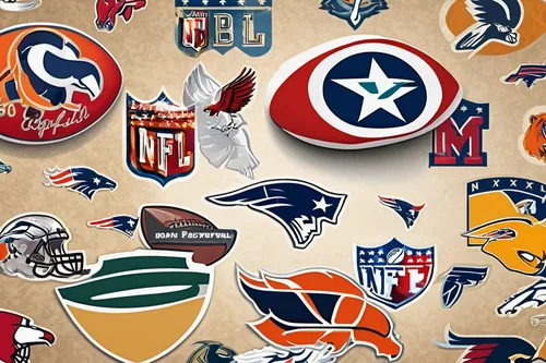 Devise a captivating NFL football wallpaper featuring iconic team logos,national football league,sports wall,nfl,flags and pennants,american football,sports collectible,indoor american football,icon m