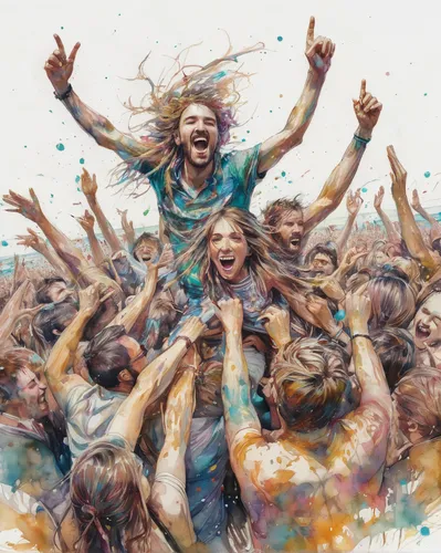 the festival of colors,the color run,color powder,holi,color pencils,shrovetide,ecstatic,confetti,colour pencils,paint splatter,art painting,world digital painting,wild and free,music festival,colourful pencils,the girl's face,cd cover,watercolor pencils,concert crowd,risk joy,Illustration,Paper based,Paper Based 13