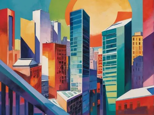 colorful city,cityscape,city scape,cityscapes,city blocks,city skyline,cities,city buildings,megacities,cityzen,city cities,superblocks,city,tall buildings,metropolis,urbanized,superblock,urban landscape,megapolis,cityline,Conceptual Art,Oil color,Oil Color 25