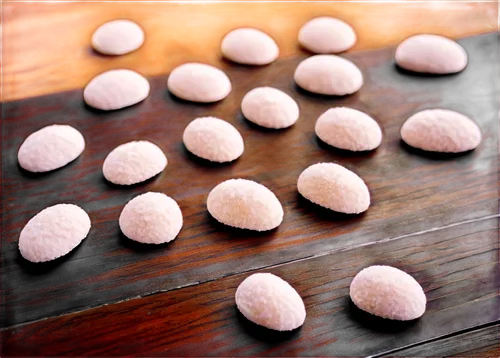 Small, white, flour mites, scattered, on brown wooden table, soft focus, warm lighting, shallow depth of field, detailed texture, realistic, 3/4 composition, macro shot, close-up.,softgel capsules,car