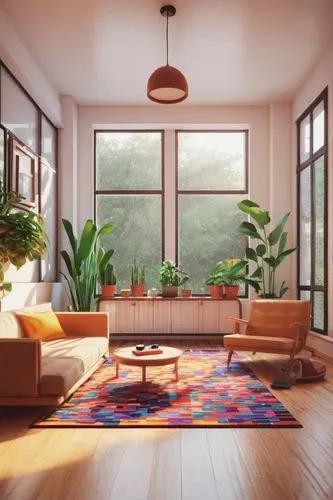 sunroom,mid century modern,hardwood floors,living room,mid century house,livingroom,modern decor,home interior,sitting room,apartment lounge,interior design,house plants,an apartment,modern living room,houseplants,modern room,contemporary decor,the living room of a photographer,mid century,loft,Unique,Pixel,Pixel 04