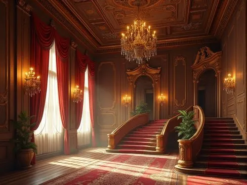 ornate room,royal interior,victorian room,ballroom,the throne,ritzau,enfilade,grandeur,parlor,hallway,throne,entrance hall,sapienza,europe palace,3d render,salon,rosenkavalier,vicomte,furnishings,staircase,Photography,General,Realistic