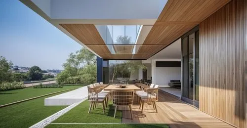 wooden decking,timber house,californian white oak,wood deck,cubic house,outdoor table and chairs,wooden floor,folding roof,residential house,wooden windows,archidaily,outdoor table,cube house,wooden h