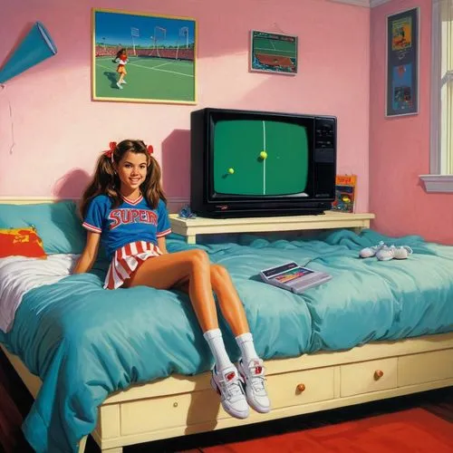 rwr,nineties,retro girl,fiorucci,eighties,the little girl's room,windjammers,retro eighties,super nintendo,girl at the computer,lachapelle,tessmacher,the style of the 80-ies,candy island girl,kitschy,boy's room picture,idealizes,adolescents,kids room,amiga,Conceptual Art,Sci-Fi,Sci-Fi 21